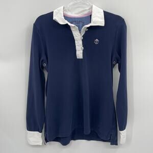 BROOKS BROTHERS Womens Polo Long Sleeve Shirt Size L Rugby Style Popover Top